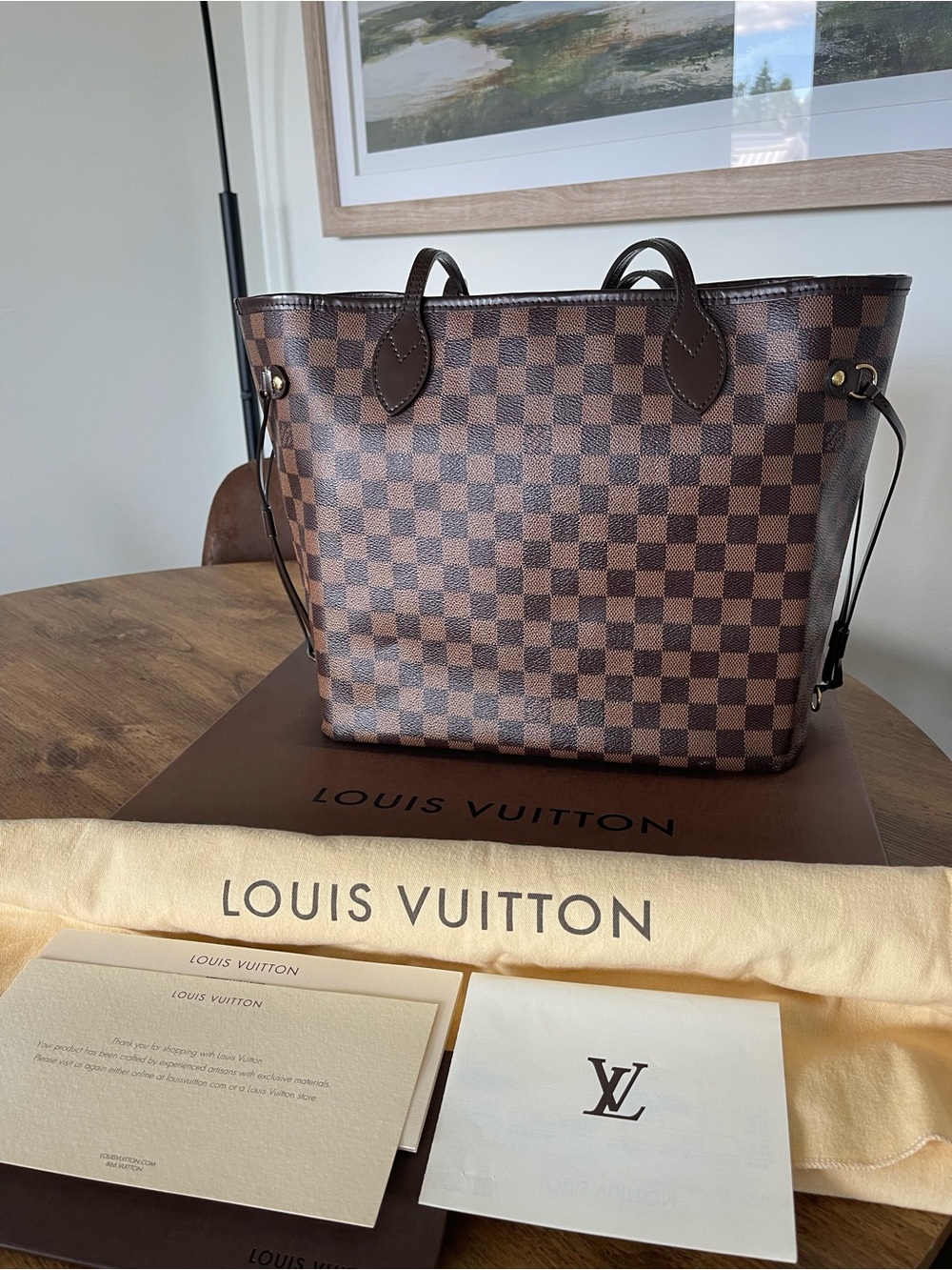 Louis Vuitton Brown Damier Ebene Canvas Neverfull Tote MM